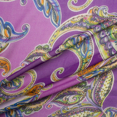 Purple Paisley Printed Modal/Silk