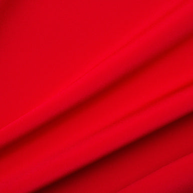 Bright Red Silk Marocain Crêpe