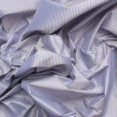 Pale Blue/White Striped Silk Shantung