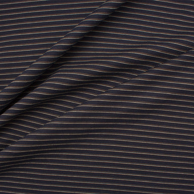 Blue/Cream/Brown Pinstripe Cotton Jersey