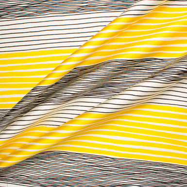 Yellow/Black Striped Silk Mikado