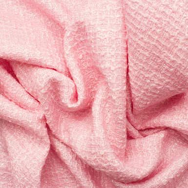 Baby Pink Lurex Wool Bouclé