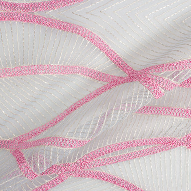 Candy Pink Embroidered Tulle