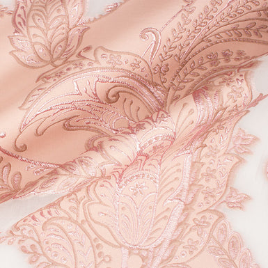 Dusty Pink Metallic Floral Silk Cloqué
