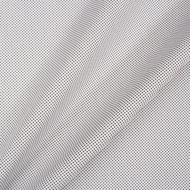 White/Black Spot Superfine Printed Cotton Shirting