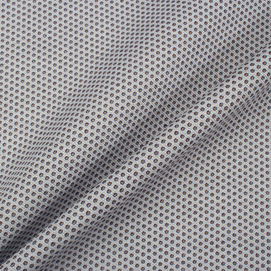 Grey Circles Printed Cotton Shirting