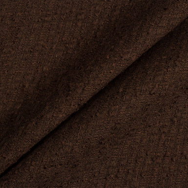 Dark Brown Pure Wool Bouclé
