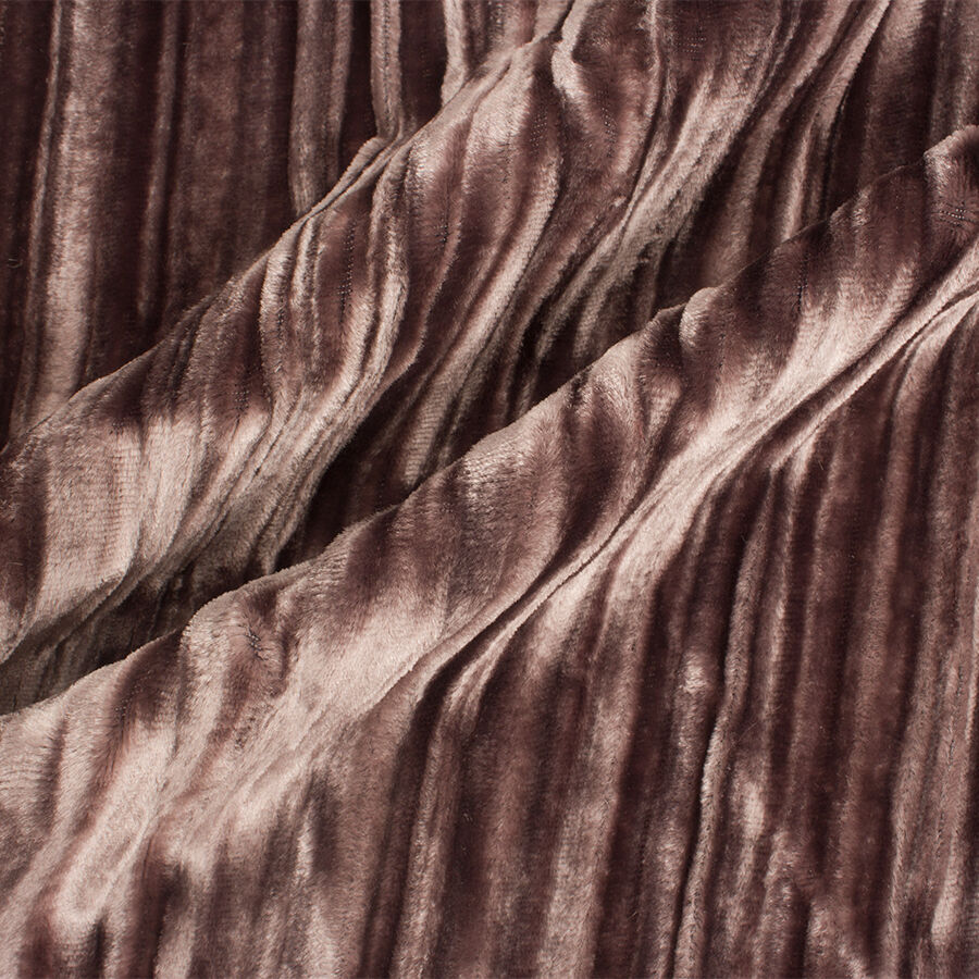 Taupe Crushed Velvet Lustrous Fabric