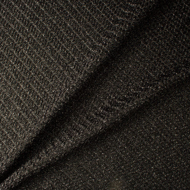Black Metallic Linen Blend Knit