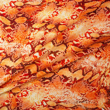 Orange Snakeskin Printed Luxury Cotton
