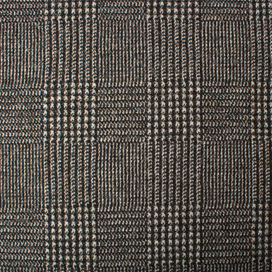 Grey/Black Checkered Wool Blend
