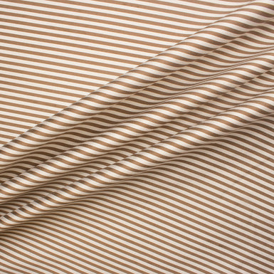 Beige/Ivory Pinstripe Silk Shantung