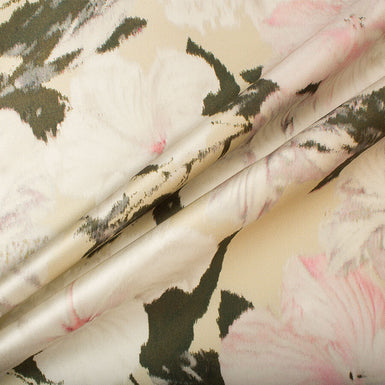 Pastel Pink & Ivory Printed Silk Mikado