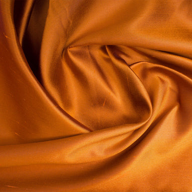 Deep Orange Pure Silk Shantung