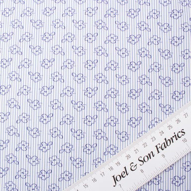 Navy Blue Floral Printed Superfine Pure Cotton