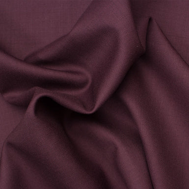 Maroon Double Twist 17 Micron Wool Suiting