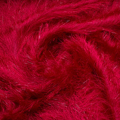 Rich Red Metallic Fringed Knit