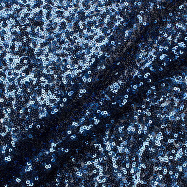 Midnight Blue Micro Sequinned Stretch Tulle