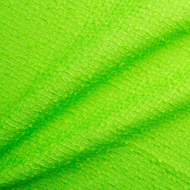 Fluorescent Green Wool Blend Bouclé