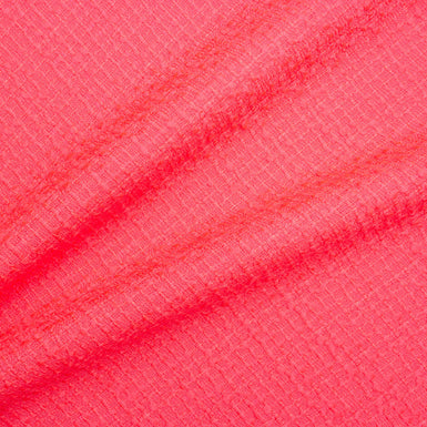 Fluorescent Pink Wool Blend Bouclé