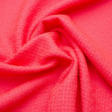 Fluorescent Pink Wool Blend Bouclé