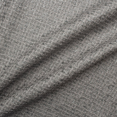 Mid Grey Lurex Wool Blend Bouclé