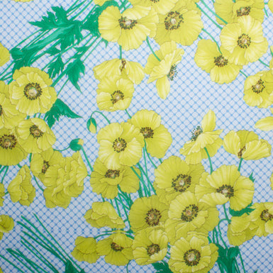 Yellow Poppy Printed Pure Silk Chiffon (A 2m Piece)