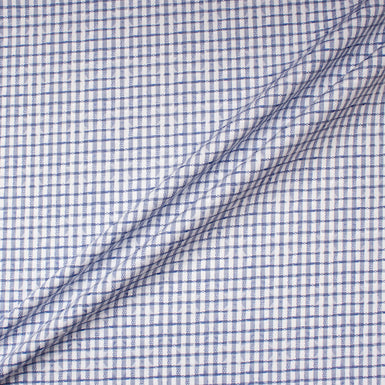 Blue & White Star Jacquard Cotton Shirting