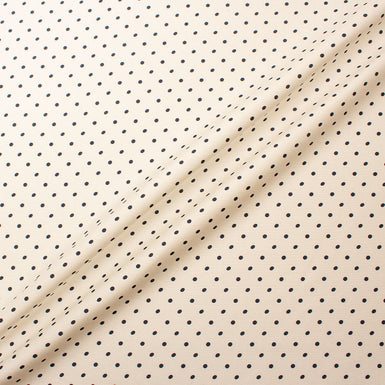 Blue Spotted Ivory Silk Shantung (A 2.15m Piece)
