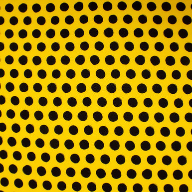 Jet Black Spotted Yellow Pure Silk