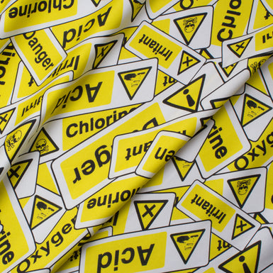 Warning Signs Pure Silk Twill in Yellow