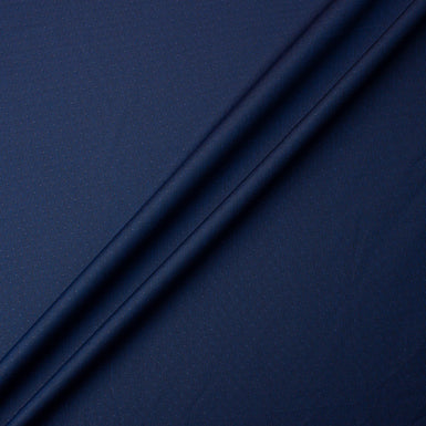 Navy Blue Spot Jacquard Cotton Twill Shirting