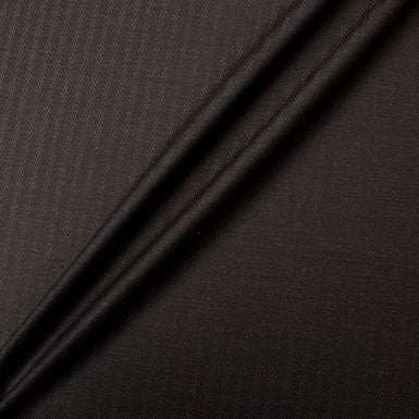Black Herringbone British Pure Wool Suiting