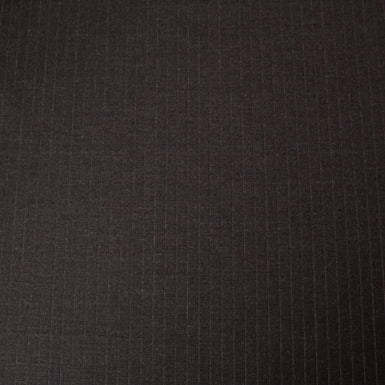 Dark Grey Pinstriped Superfine Pure Wool Suiting