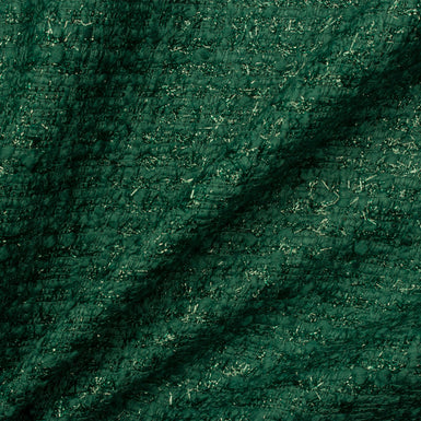 Bottle Green Lurex Wool Bouclé