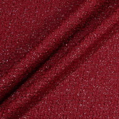 Mulberry Red Lurex Wool Bouclé