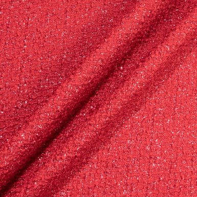 Red Lurex Wool Bouclé