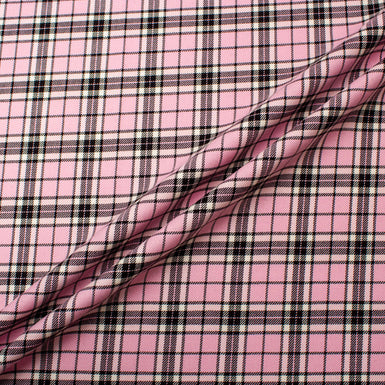 Candy Pink Tartan Pure Wool (A 1.75m Piece)