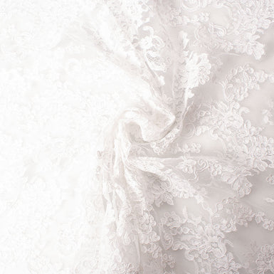 White Narrow Width Corded Lace