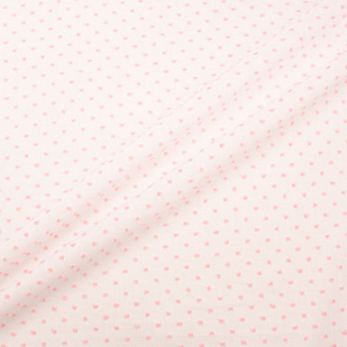 Baby Pink Spotted White Cotton Voile