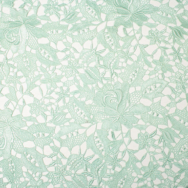 Pastel Mint Green Floral Guipure Lace
