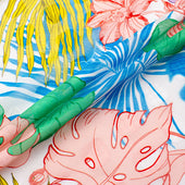 Multi-Coloured Palm Leaf Printed Cotton Voile (A 1.50m Piece)