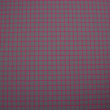 Grey & Bright Pink Checkered Pure Wool