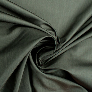 Olive Green Pure Silk Moiré