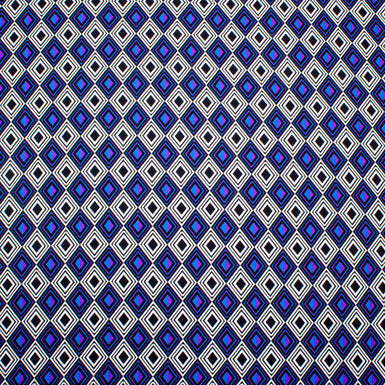 White/Purple/Blue Geometric Silk Twill (A 3m Piece)