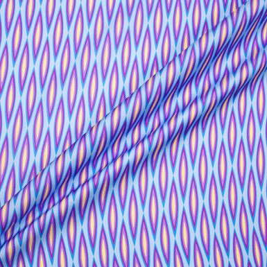 Blue, Purple & Yellow Geometric Printed Silk Twill (A 2.25m Piece)