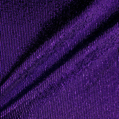 Rich Purple Silk Blend Crinkled Lamé