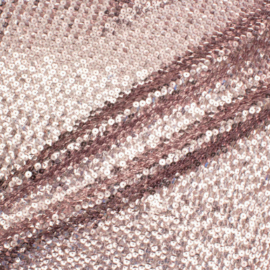 Dusty Pink Holographic Sequinned Silk Georgette