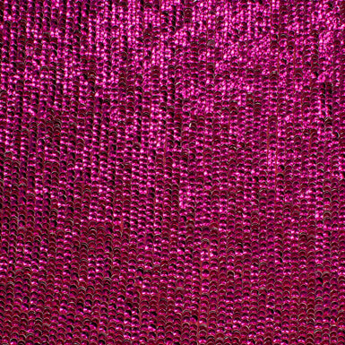 Magenta Pink Sequinned Silk Georgette