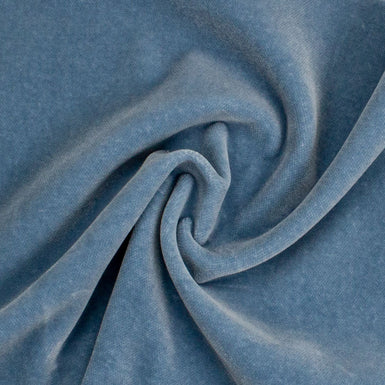 Dusty Blue Cotton Blend Velvet